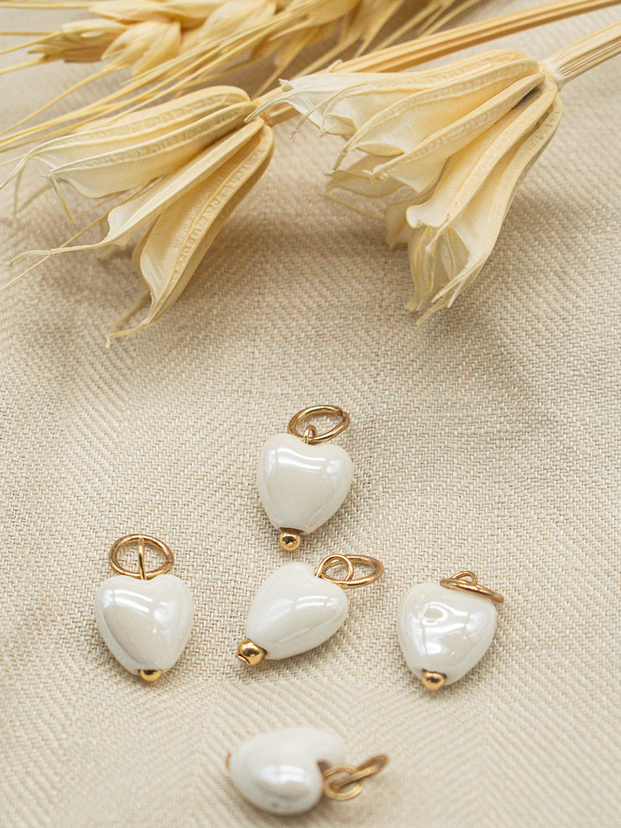 White Heart Charm